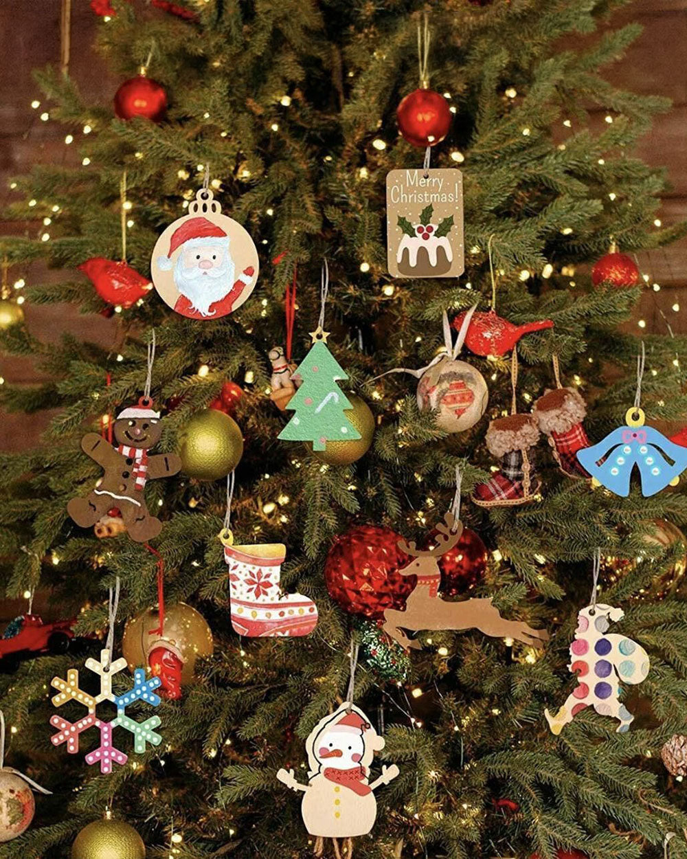 DIY Wooden Star Decorations 10pcs