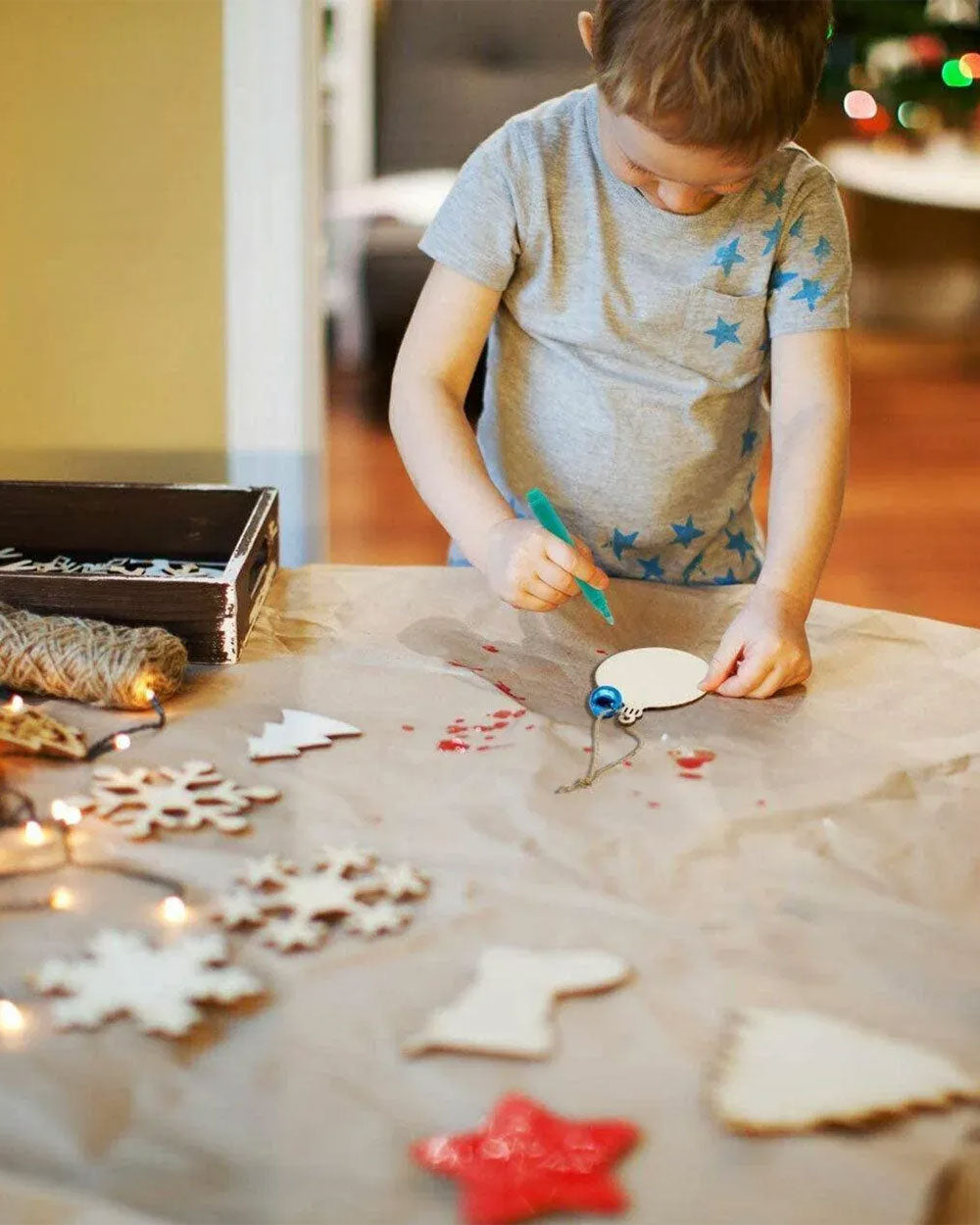 DIY Wooden Tree Decoration 10pcs