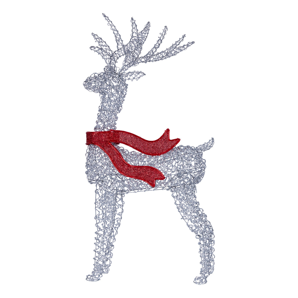 Christabelle Large 1.5m Christmas Reindeer Outdoor Indoor Light-Up Display Decoration Lawn Statue LED Lights Red Bow