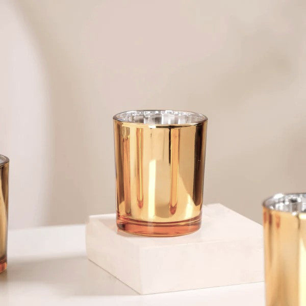20 Pack Gold Votive Tealight Candle Holders Valentines Day Mercury  Wedding Decor Glass Candlestick Party Decorations Bridal Baby Shower Event