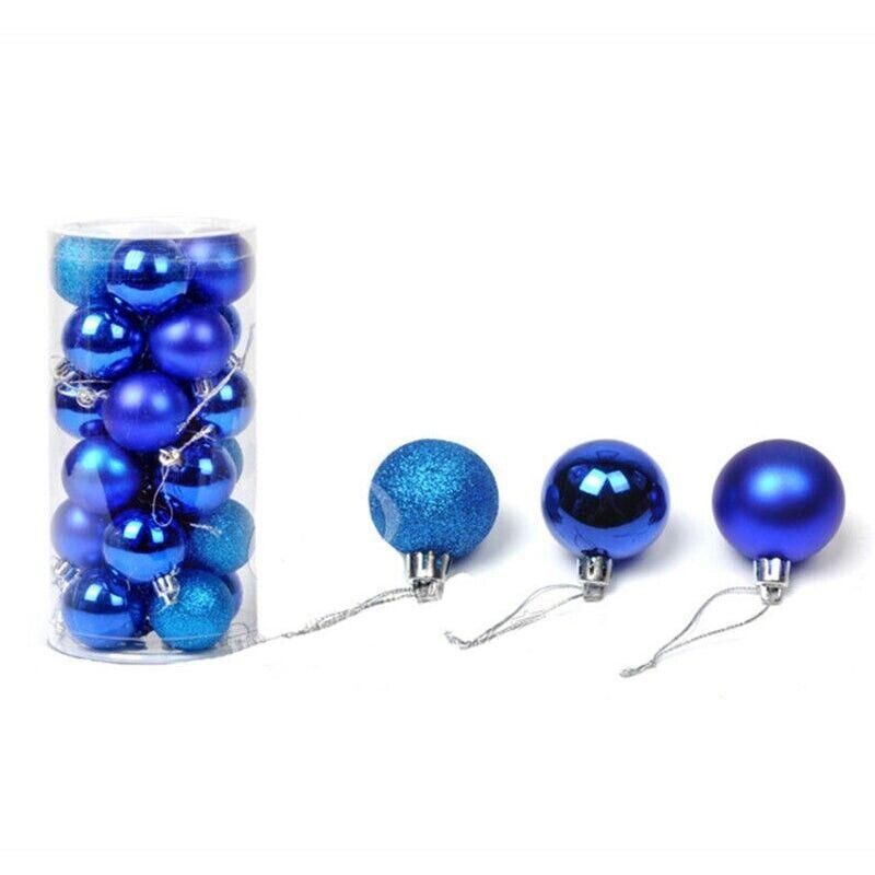 24Pcs/Pack Christmas Tree Xmas Balls Decorations Baubles Party Wedding Ornament - Dark Blue