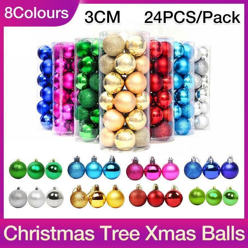 24Pcs/Pack Christmas Tree Xmas Balls Decorations Baubles Party Wedding Ornament - Dark Blue
