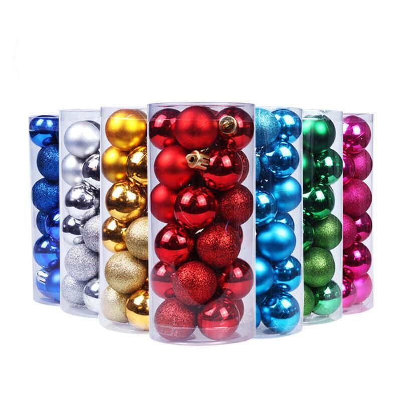 24Pcs/Pack Christmas Tree Xmas Balls Decorations Baubles Party Wedding Ornament - Dark Blue