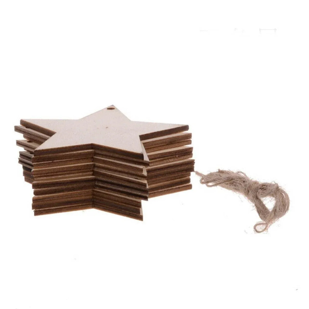 DIY Wooden Star Decorations 10pcs