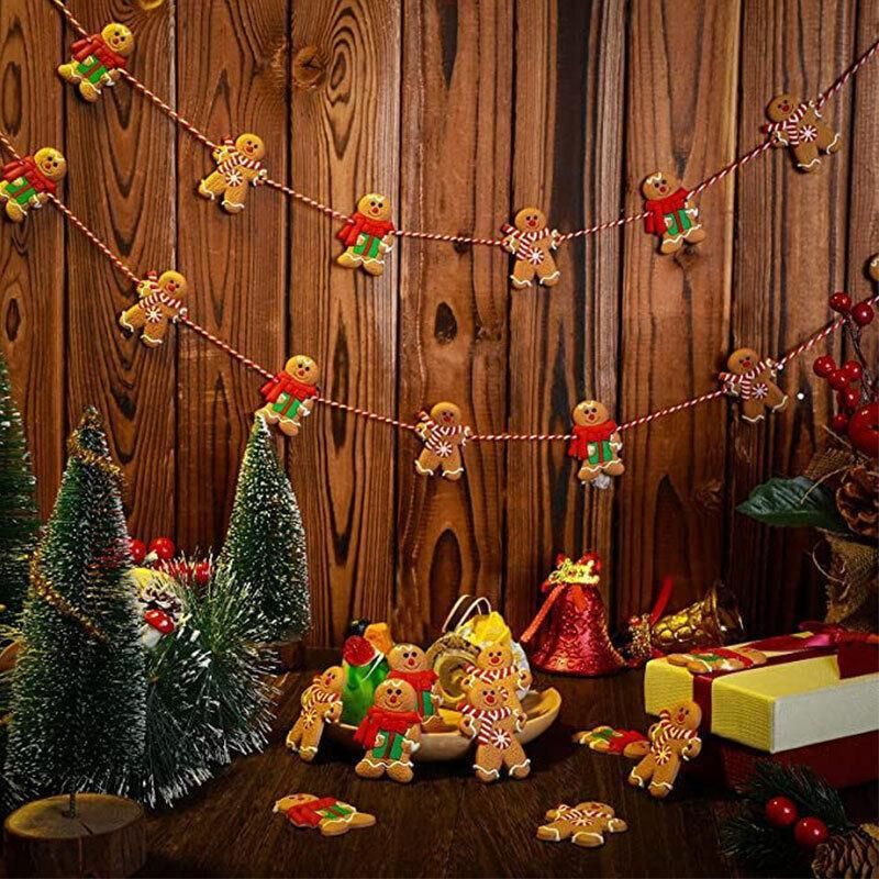 12X Gingerbread Man Xmas Tree Ornament Gift Party Hanging Pendants Window Decor - Window Decor-jbr18