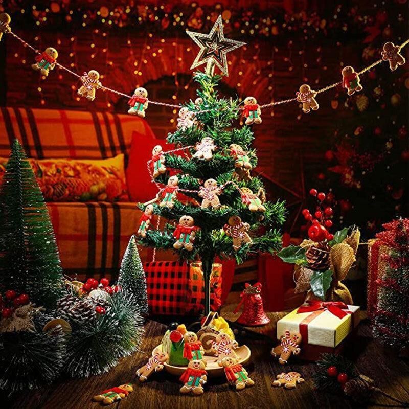 12X Gingerbread Man Xmas Tree Ornament Gift Party Hanging Pendants Window Decor - Window Decor-jbr snowflake