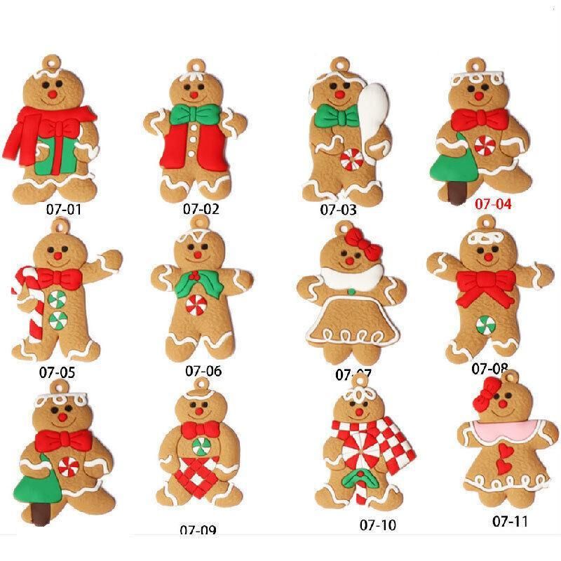 12X Gingerbread Man Xmas Tree Ornament Gift Party Hanging Pendants Window Decor - Window Decor-jbr snowflake