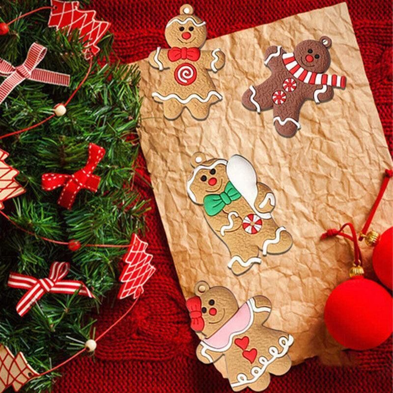 12X Gingerbread Man Xmas Tree Ornament Gift Party Hanging Pendants Window Decor - Window Decor-jbr snowflake