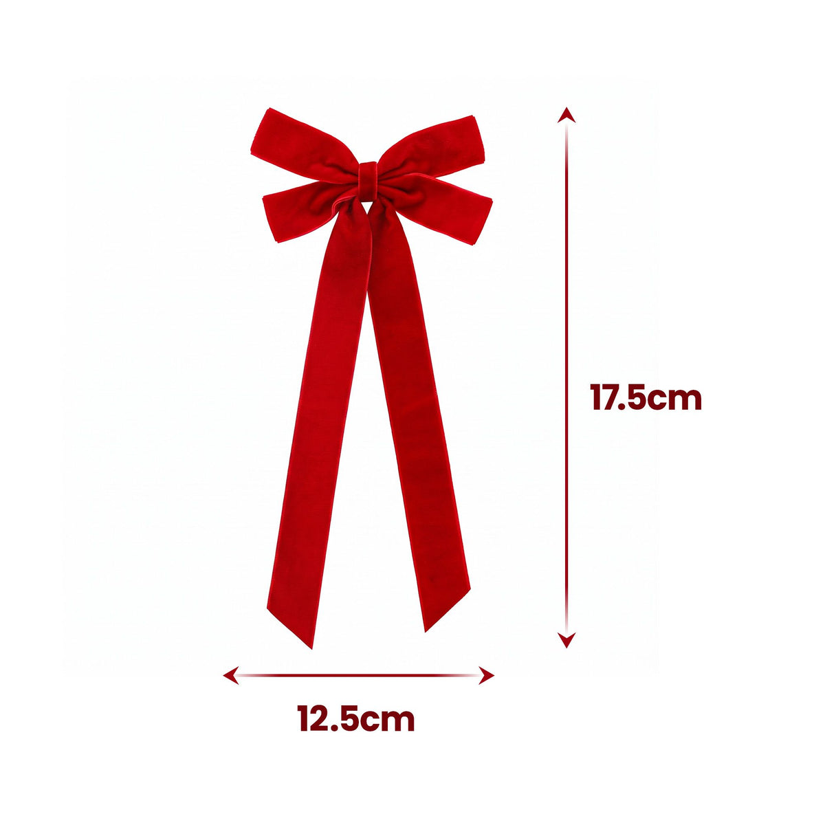 Red Velvet Tree Bows 12Pcs