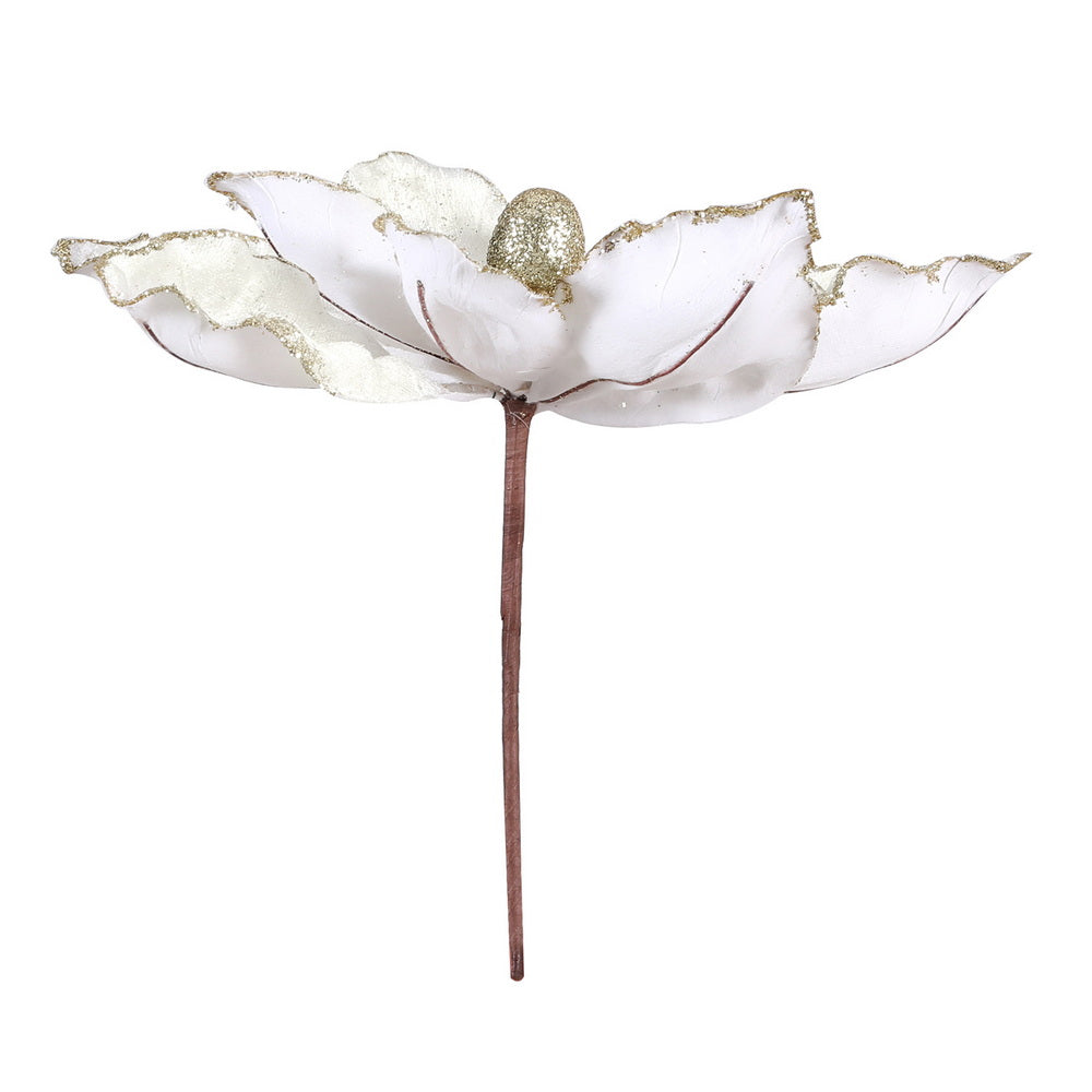 Jingle Jollys 14Pcs Christmas Tree Flower Set Xmas Garland Wreath Magnolia White